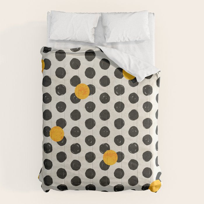 Brushed Strokes | Abstract Mid-Century Dots Pattern Comforter Gallery Image 6