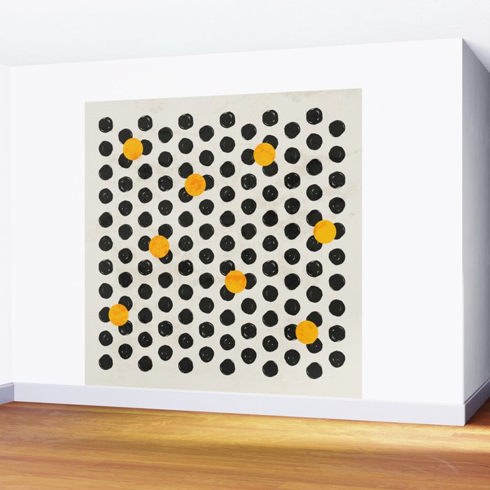 Brushed Strokes | Abstract Mid-Century Dots Pattern Wall Mural Gallery Image 2