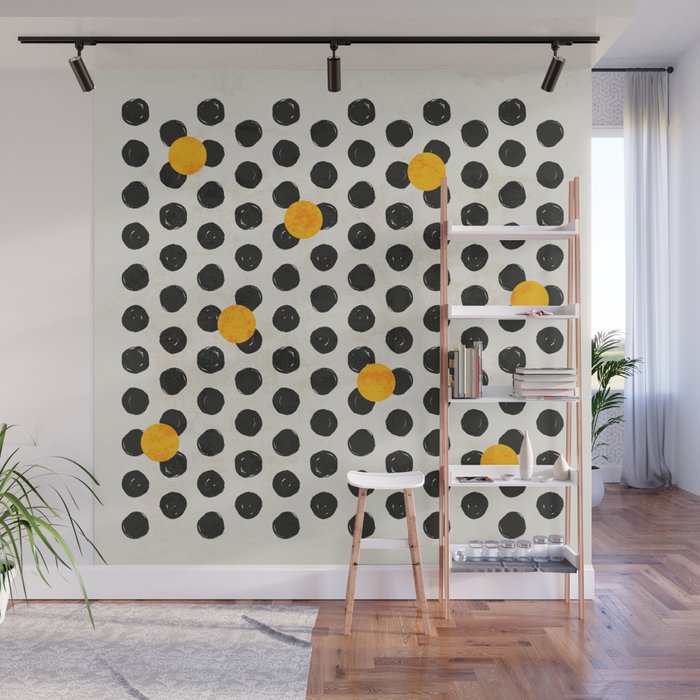 Brushed Strokes | Abstract Mid-Century Dots Pattern Wall Mural Gallery Image 1