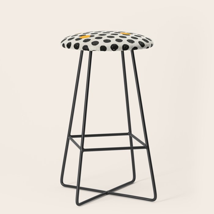 Brushed Strokes | Abstract Mid-Century Dots Pattern Stool Gallery Image 1