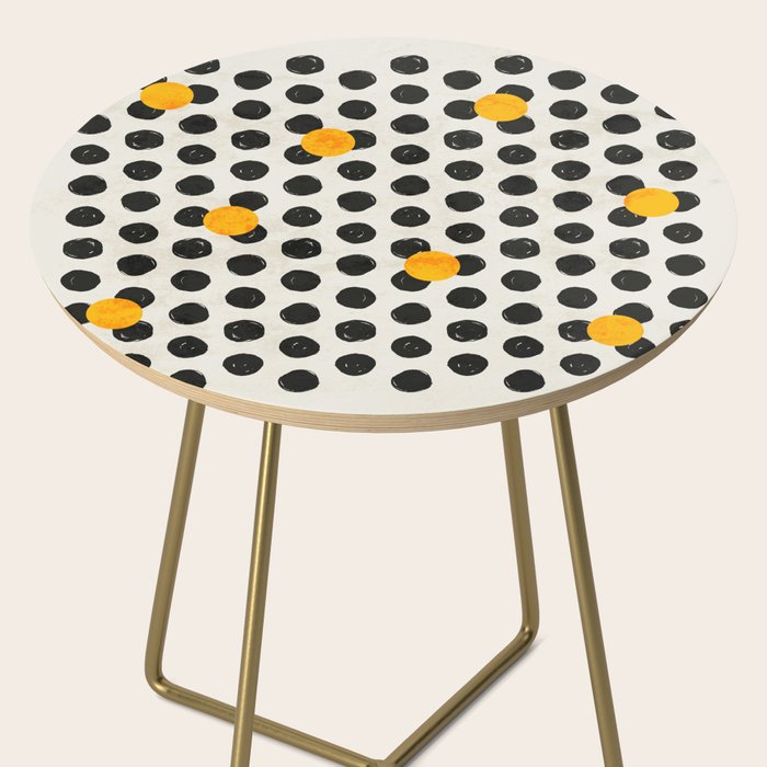 Brushed Strokes | Abstract Mid-Century Dots Pattern Side Table Gallery Image 2