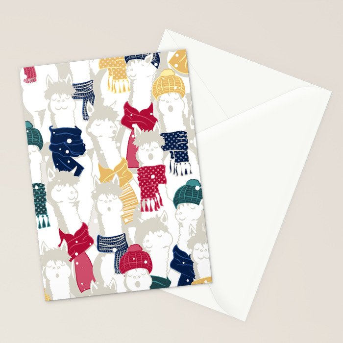 Happy llamas Christmas choir Stationery Card Gallery Image 2