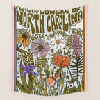 North Carolina Wildflower Wall Tapestry Gallery Image 4