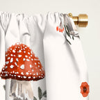 Whimsical Red Mushroom with Floral Border  Window Curtain Gallery Image 2