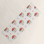 Whimsical Red Mushroom with Floral Border  Yoga Mat Gallery Image 1