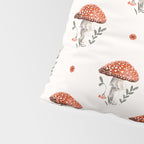 Whimsical Red Mushroom with Floral Border  Pillow Sham Gallery Image 4
