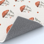 Whimsical Red Mushroom with Floral Border  Rug Gallery Image 4