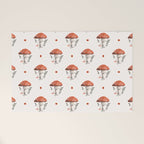 Whimsical Red Mushroom with Floral Border  Welcome Mat Gallery Image 1