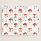 Whimsical Red Mushroom with Floral Border  Jigsaw Puzzle Gallery Image 1