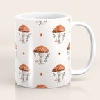 Whimsical Red Mushroom with Floral Border  Coffee Mug Gallery Image 1