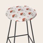 Whimsical Red Mushroom with Floral Border  Stool Gallery Image 2