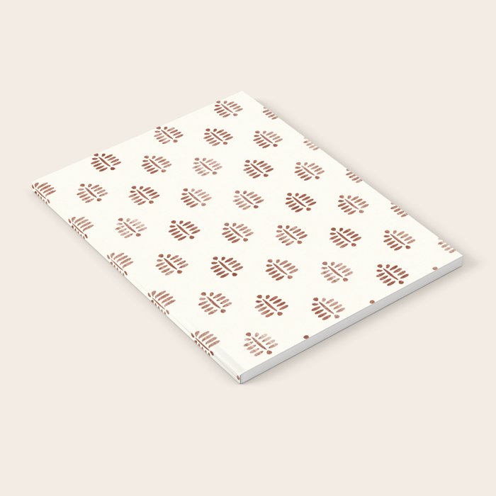 block print palm in rust Notebook Gallery Image 2