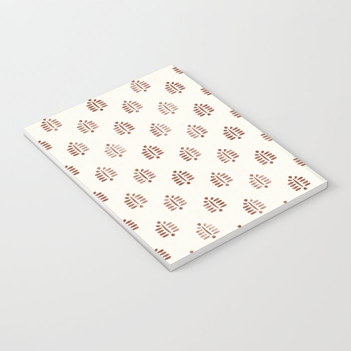 block print palm in rust Notebook Gallery Image 3
