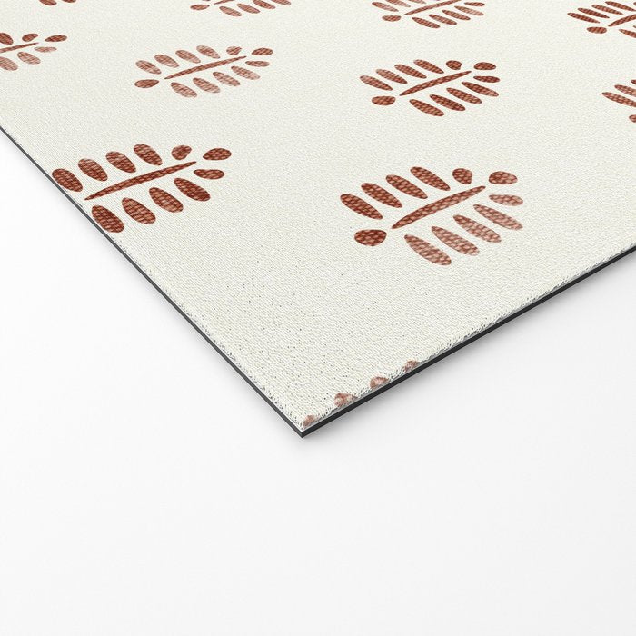 block print palm in rust Welcome Mat Gallery Image 2