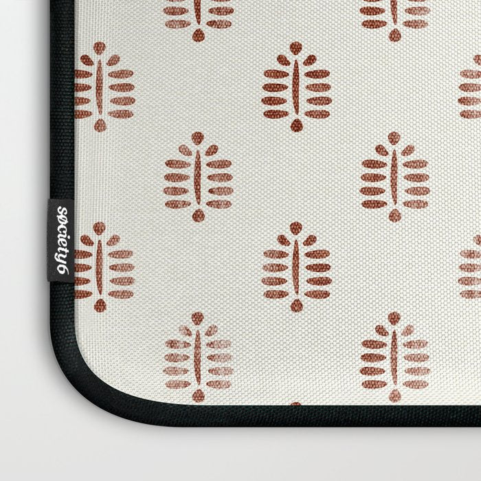 block print palm in rust Laptop Sleeve Gallery Image 3