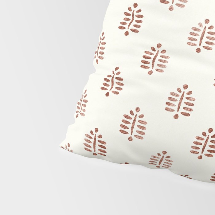 block print palm in rust Pillow Sham Gallery Image 4