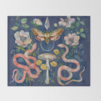 Snake Moth Mushroom  Throw Blanket Gallery Image 2