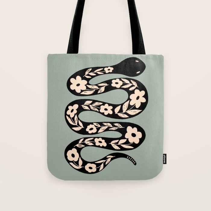 Floral Snake  Tote Bag Gallery Image 1