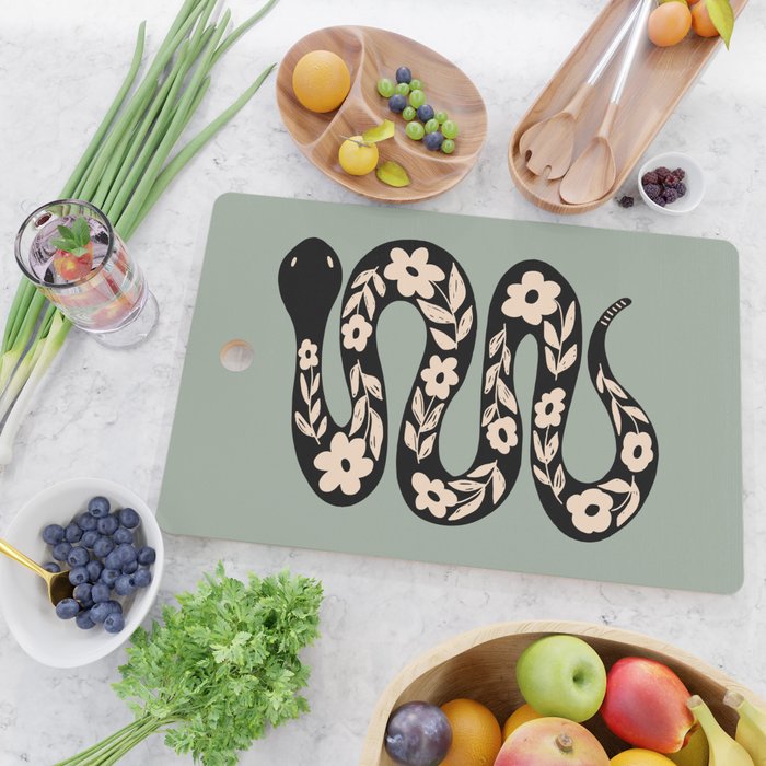 Floral Snake  Cutting Board Gallery Image 2