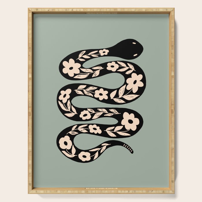Floral Snake  Serving Tray Gallery Image 1