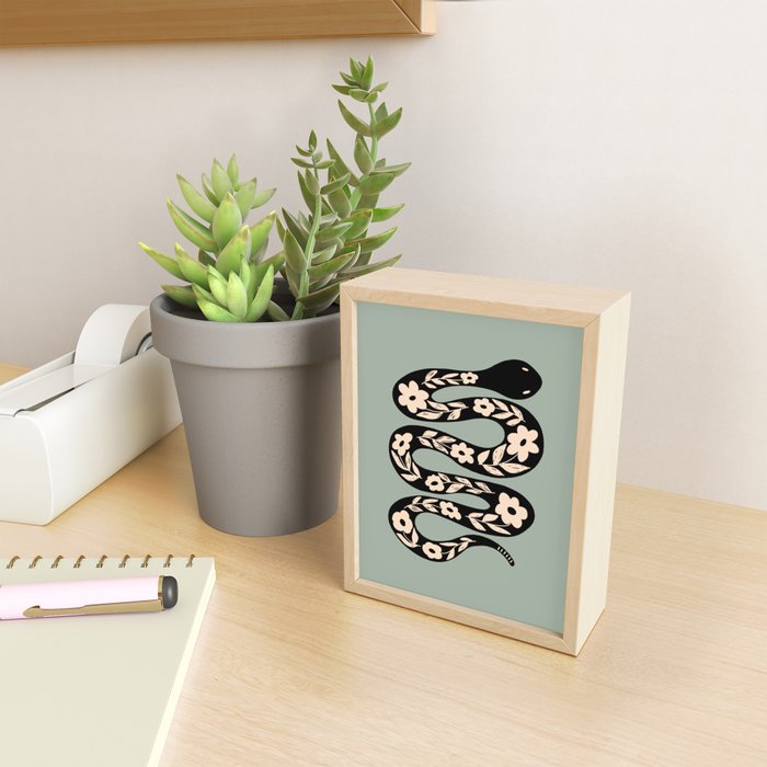 Floral Snake  Mini Art Print Gallery Image 2