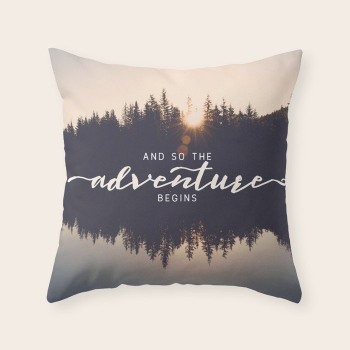 And So the Adventure Begins II Throw Pillow Gallery Image 1