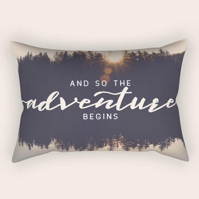And So the Adventure Begins II Rectangular Pillow Gallery Image 1