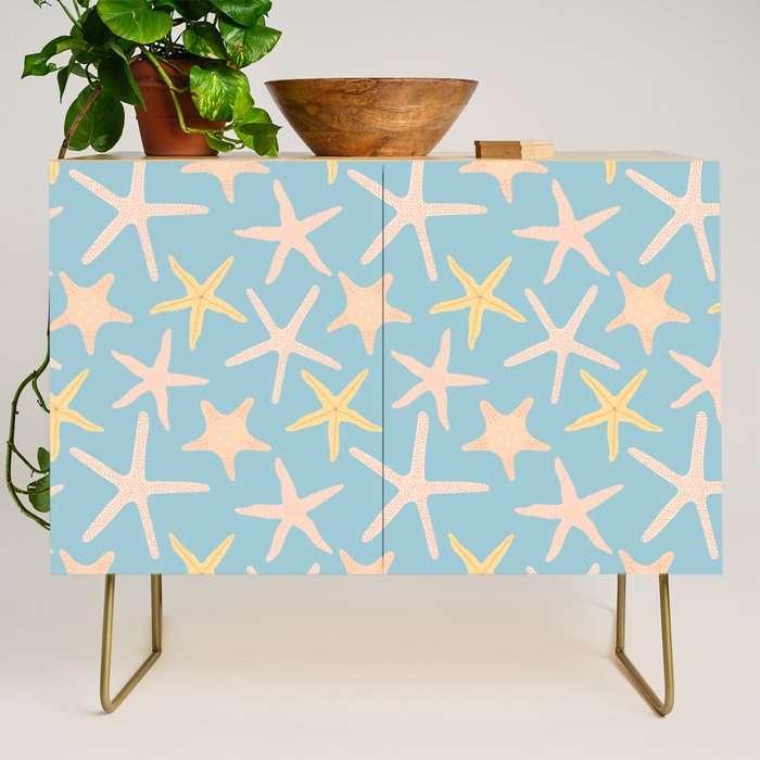 Vintage marine starfish sea animal pattern Credenza Gallery Image 1