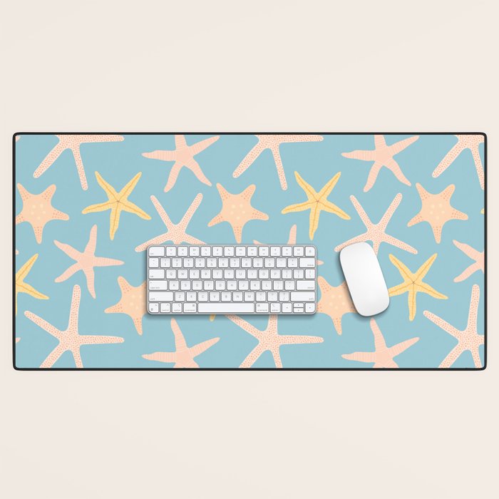 Vintage marine starfish sea animal pattern Desk Mat Gallery Image 1