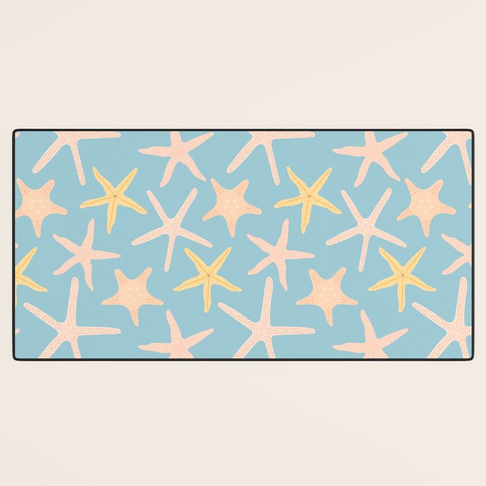 Vintage marine starfish sea animal pattern Desk Mat Gallery Image 3