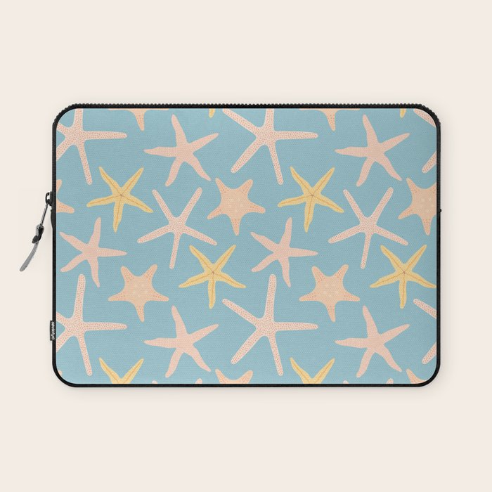 Vintage marine starfish sea animal pattern Laptop Sleeve Gallery Image 1