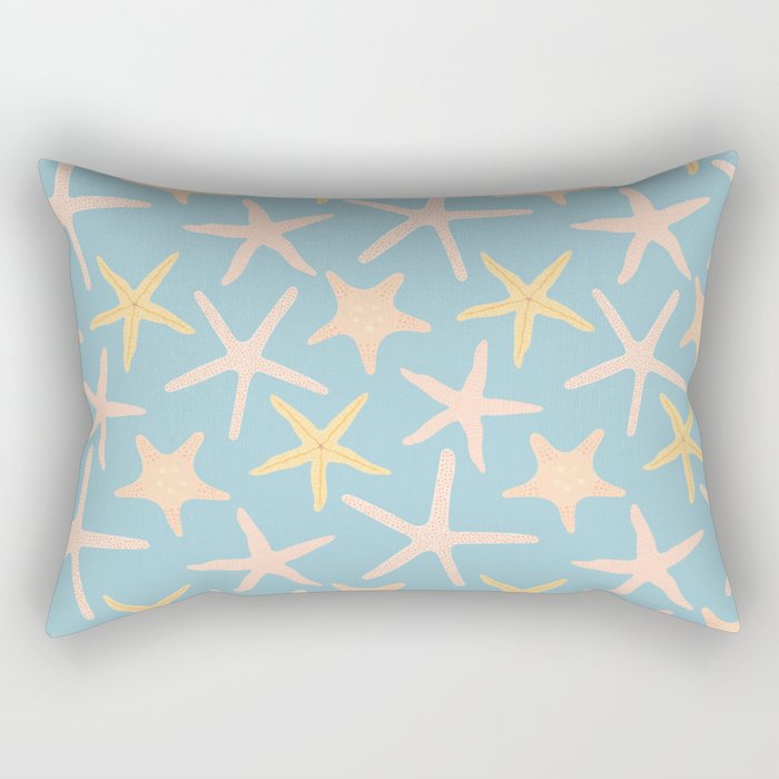 Vintage marine starfish sea animal pattern Rectangular Pillow Gallery Image 2