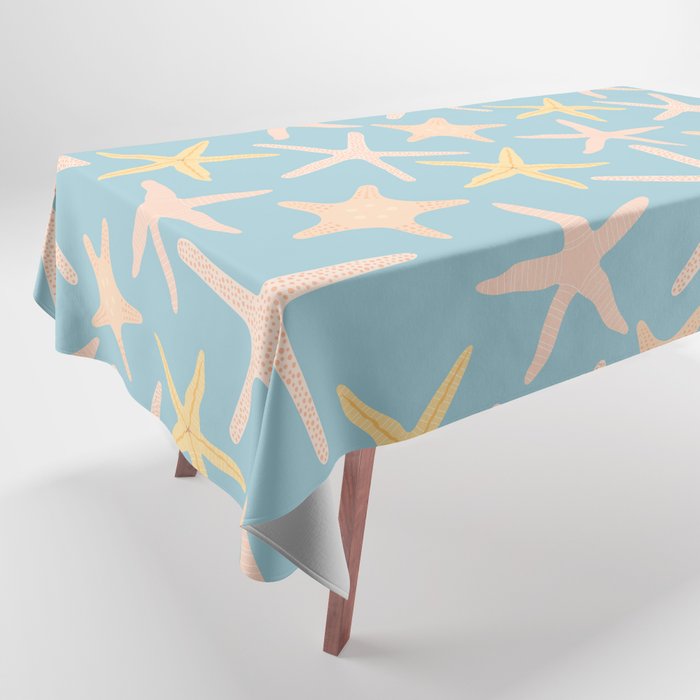 Vintage marine starfish sea animal pattern Tablecloth Gallery Image 1