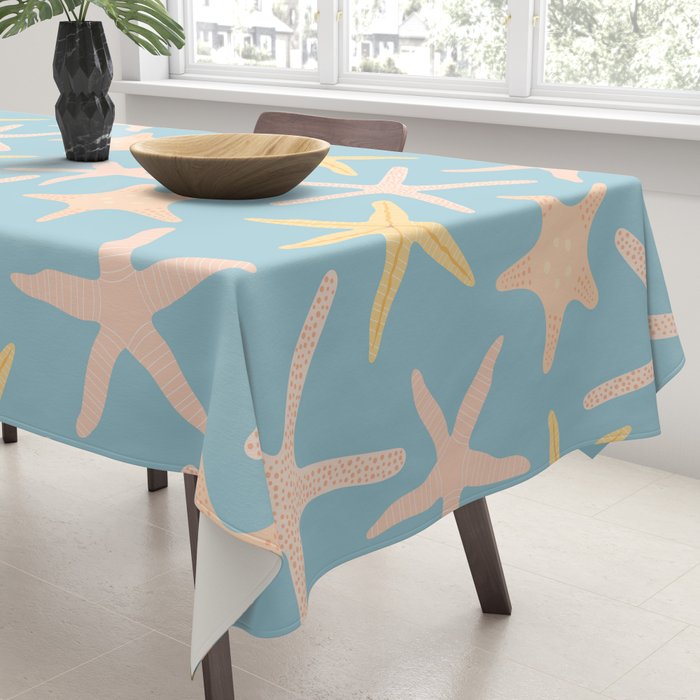 Vintage marine starfish sea animal pattern Tablecloth Gallery Image 3