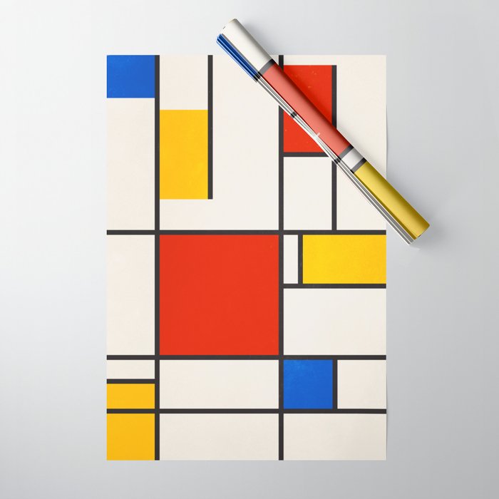 Retro Geometry: Mondrian Edition Wrapping Paper Gallery Image 1
