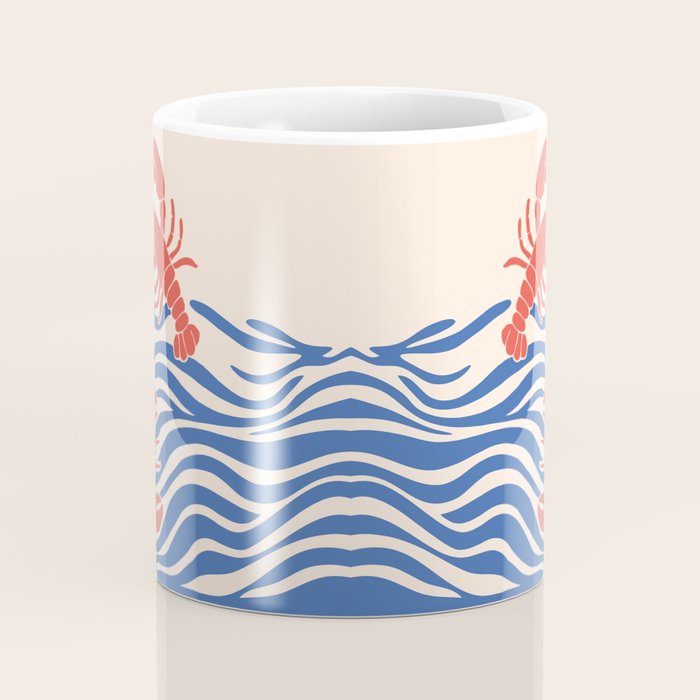 Lobsters Frolicking in the Ocean Waves Coffee Mug Gallery Image 4