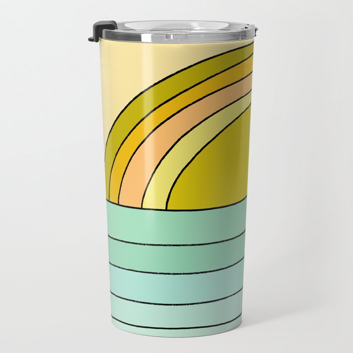 ride rainbows // retro surf soul // art by surfy birdy Travel Mug Gallery Image 3