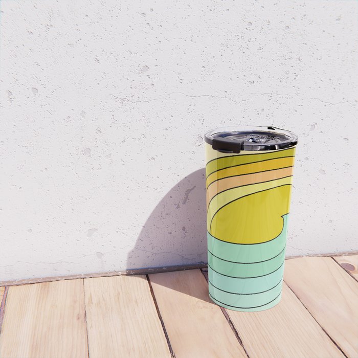 ride rainbows // retro surf soul // art by surfy birdy Travel Mug Gallery Image 4