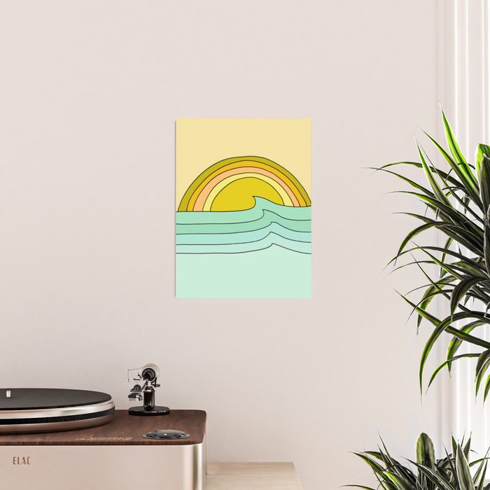 ride rainbows // retro surf soul // art by surfy birdy Poster Gallery Image 2