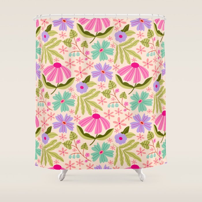 Colorful Garden - summer vibe Shower Curtain Gallery Image 1