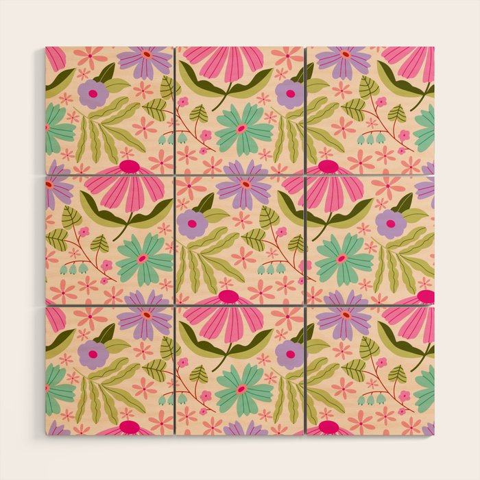 Colorful Garden - summer vibe Wood Wall Art Gallery Image 1