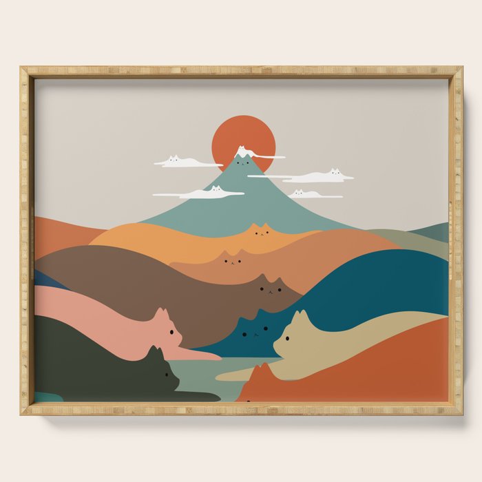 Cat Landscape 132 Serving Tray Gallery Image 1