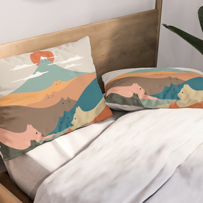 Cat Landscape 132 Pillow Sham Gallery Image 2