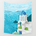 Greek Landscape #painting #travel #greece Wall Tapestry Gallery Image 4