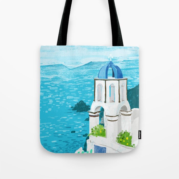 Greek Landscape #painting #travel #greece Tote Bag Gallery Image 1