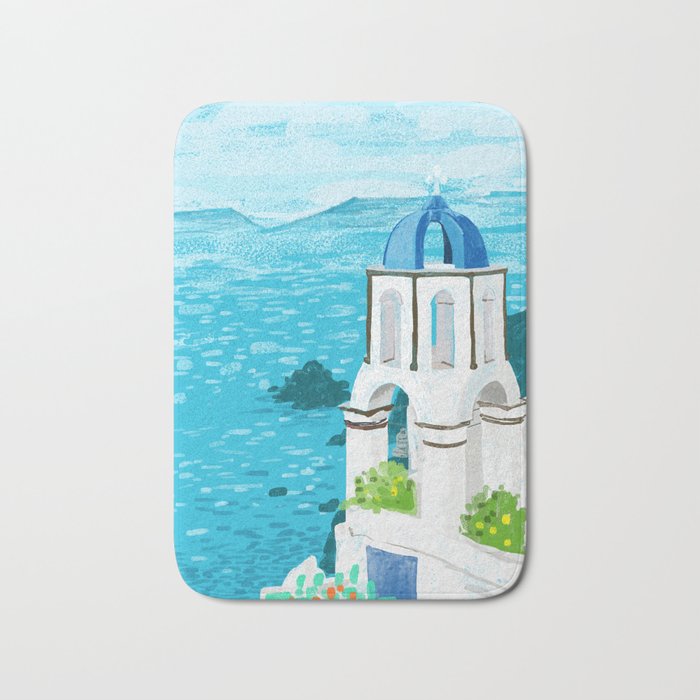 Greek Landscape #painting #travel #greece Bath Mat Gallery Image 1