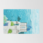 Greek Landscape #painting #travel #greece Rug Gallery Image 2