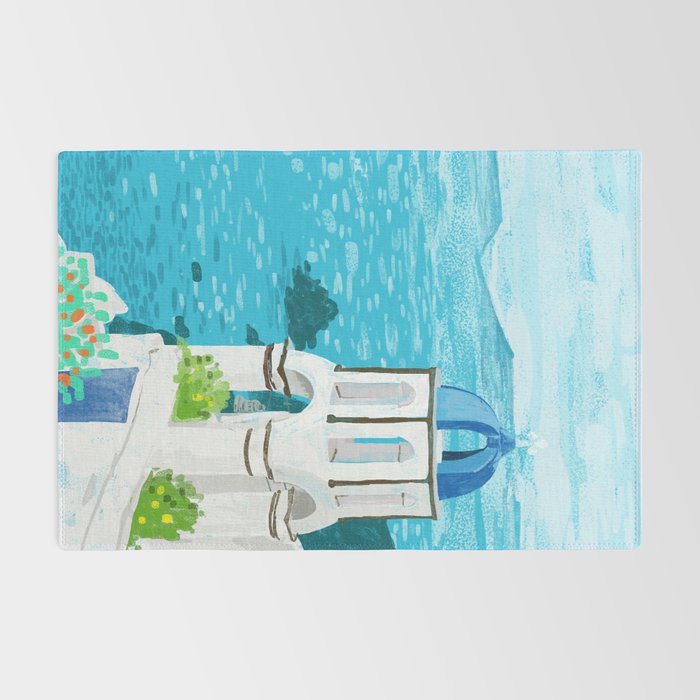 Greek Landscape #painting #travel #greece Rug Gallery Image 2