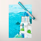 Greek Landscape #painting #travel #greece Wrapping Paper Gallery Image 1