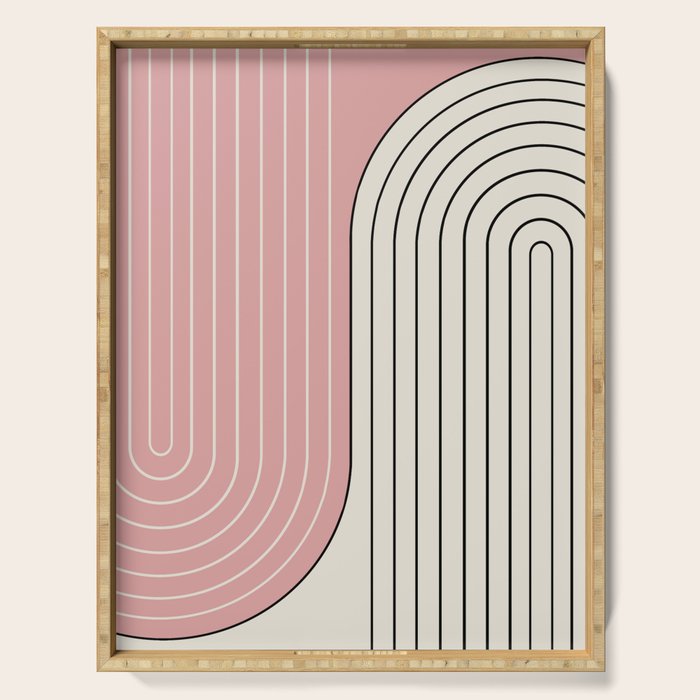 Two Tone Line Curvature XIII  Serving Tray Gallery Image 1